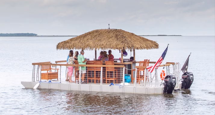 A Boat In The Middle Of The Ocean
